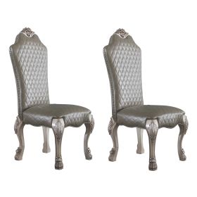 Grey and Vintage Bone White Side Chairs (Set of 2)