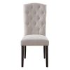 Beige and Weathered Espresso Tufted Back Side Chairs (Set of 2)