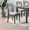 Antique Grey Finish Dinette 7pc Set Kitchen Breakfast Dining Table w wooden Top Cushion Seats 6x Chairs Dining room Furniture