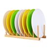 1pc Bamboo Dish Plate Bowl Drainer Storage; Cup Book Pot Lid Cutting Board Drying Rack; Stand Drainer Storage Holder Organizer Kitchen Cabinet; Keep D