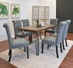 Ashford 7-Piece Dining Set, Hairpin Dining Table with 6 Chairs, 4 Color Options