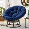 46'' Large Size Papasan Chair with Cushion and Frame Overstuffed Thickened Papasan Lounge Chair with Cushion and Frame, Lazy Chair, Circle Chair, Roun