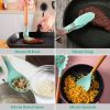 11Pcs Silicone Cooking Utensil Set Heat Resist Wooden Handle Silicone Spatula Turner Ladle Spaghetti Server Tongs